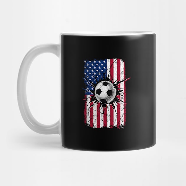 Vintage Soccer 4th of July Men USA American Flag Boys by JoanaArtStore